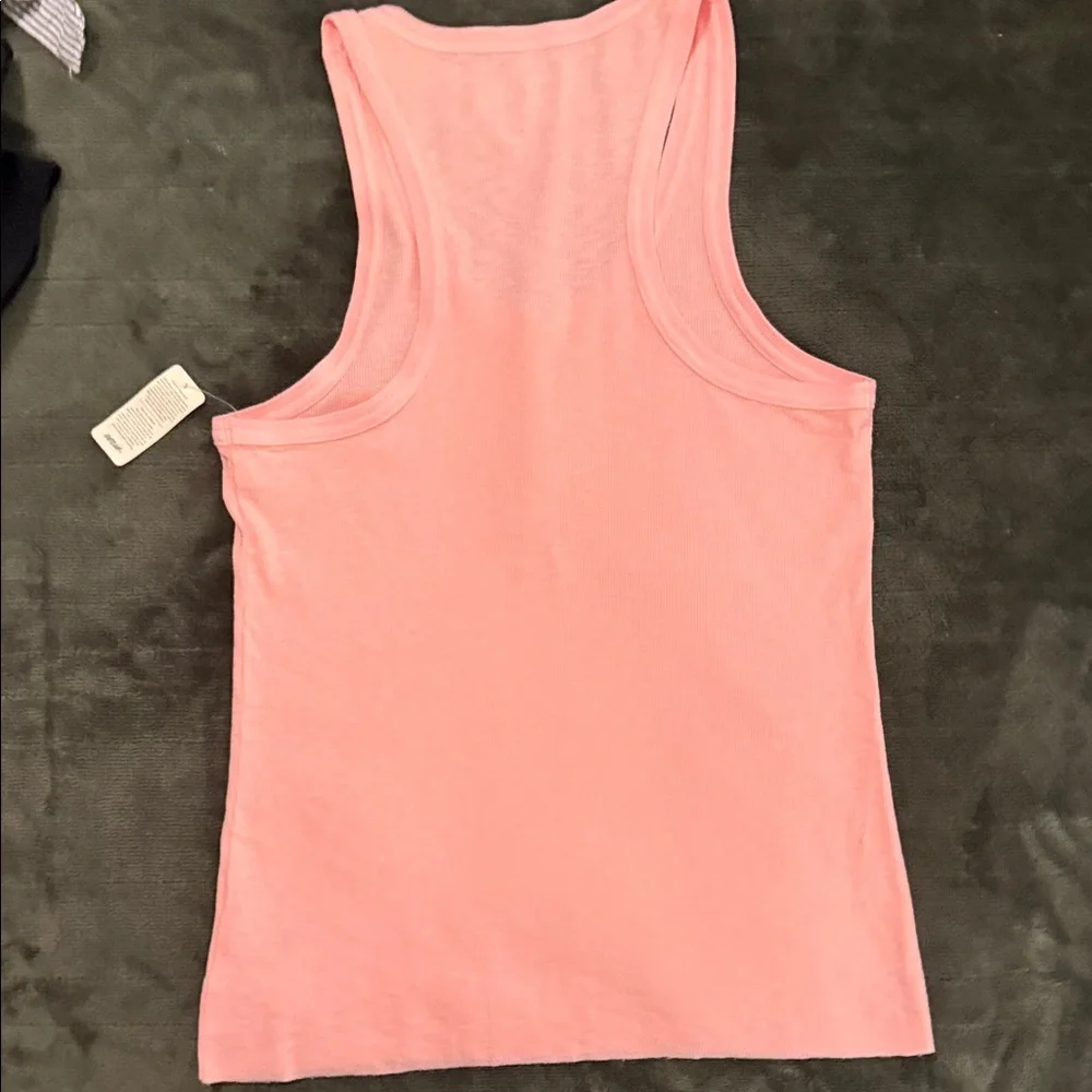 aerie Soft Pink Henley Ribbed Tank Top New With Tags NWT - Picture 4 of 4